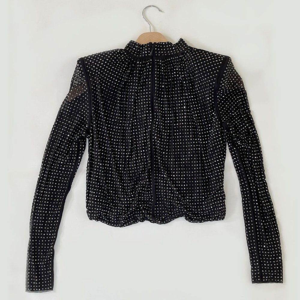 Self-Portrait Black and Silver Embellished Blouse - Picture 8 of 12